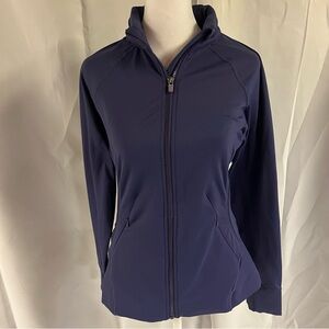 Fabletics Purple Zip-Up Athletic Jacket with Collar or Hood‎ Option S